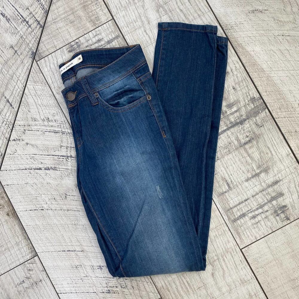 Life In Progress Low Rise Skinny Jeans Blue Denim 25 XS Y2K Indie Grunge